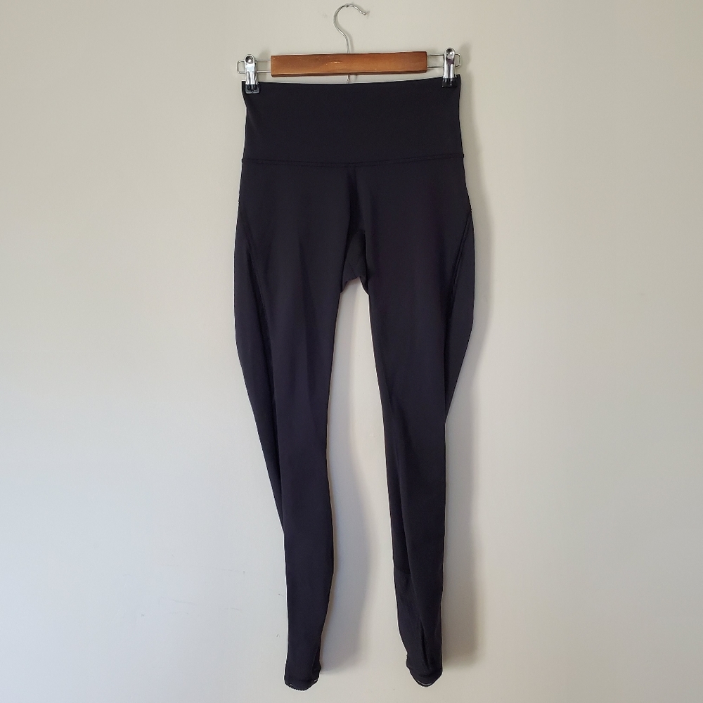 Lululemon Black Full Length Leggings Mesh Size 4